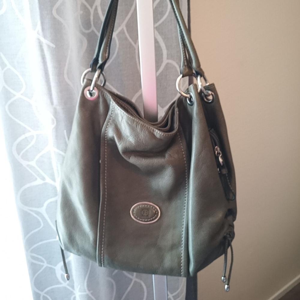 Olive green leather bag